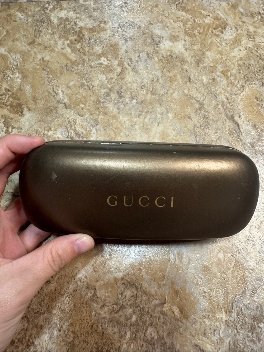 Gucci Black Eyewear Case with Silver Logo